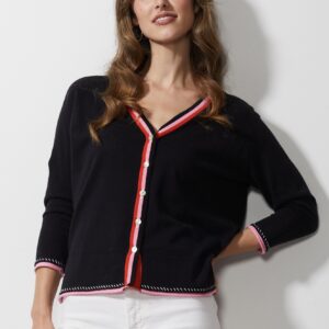 LD & Co - Hand Work Cardi in Black (LC6652) (SOLD OUT)
