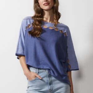 LD & Co - Hole Detail Top in Gingham (LC6656)