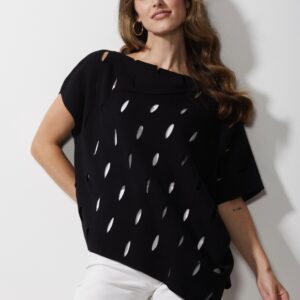 LD & Co - Holey Top in Black (LC6658) ON SALE