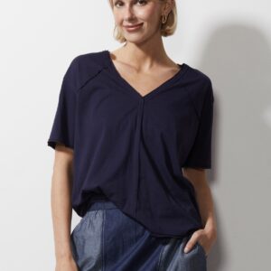 Zaket & Plover - V Neck T   ZP6646  in Navy (SOLD OUT)