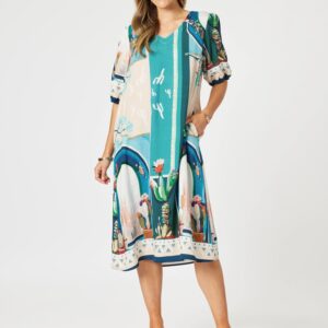 Clarity - Tulum Dress 48327 in Blue Multi (SOLD OUT)