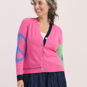 Zaket & Plover - Peace Please Cardi ZP7711 in Pink (Cotton/Cashmere)