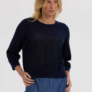 Zaket & Plover - Hearts On My Sleeve Jumper ZP7717 in Navy (100% Cotton) (SOLD OUT)