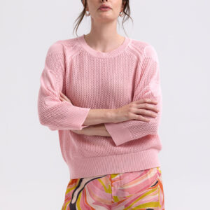 Zaket & Plover - Hearts On My Sleeve Jumper ZP7717 in Pink(100% Cotton) (SOLD OUT)