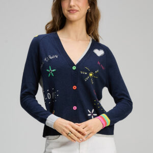 Zaket & Plover - Good Energy Cardi in Dark Denim (ZP8130)